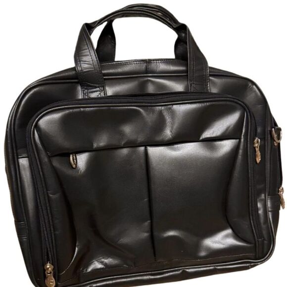 McKLEIN Pearson Leather 17 in.Exp Double compartment Laptop Briefcase bag $480 - Picture 5 of 16